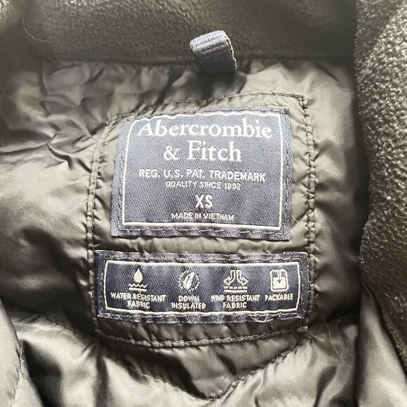 Abercrombie Fitch Jacket Womens XS Black Down Insulated Puffer Nylon Packable - Picture 4 of 4